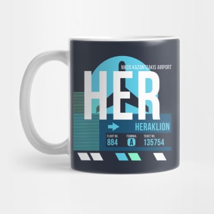 Heraklion (HER) Airport // Sunset Baggage Tag Mug